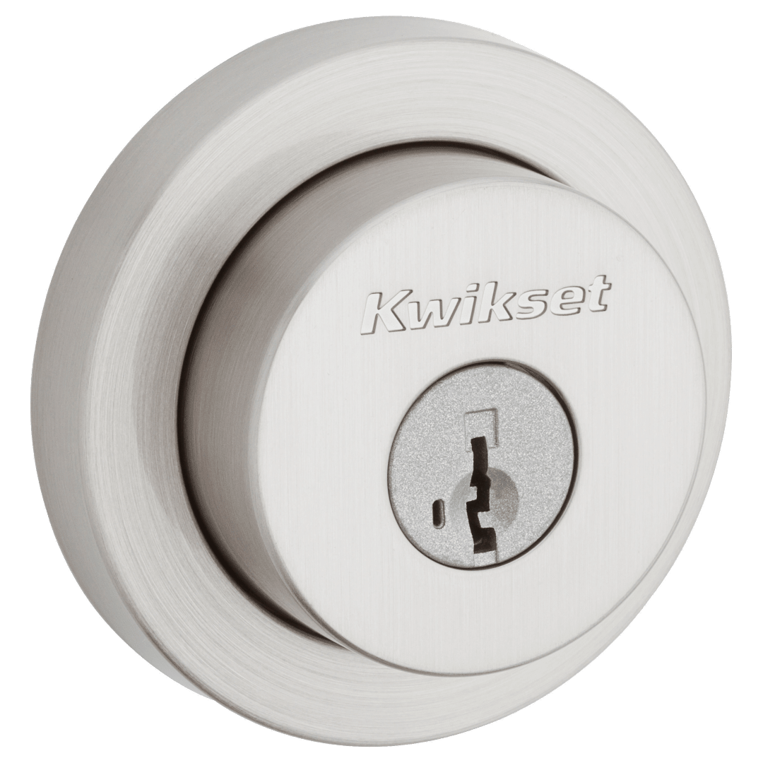 158 Round Deadbolt, Keyed One Side, featuring SmartKey Security™ in Satin Nickel