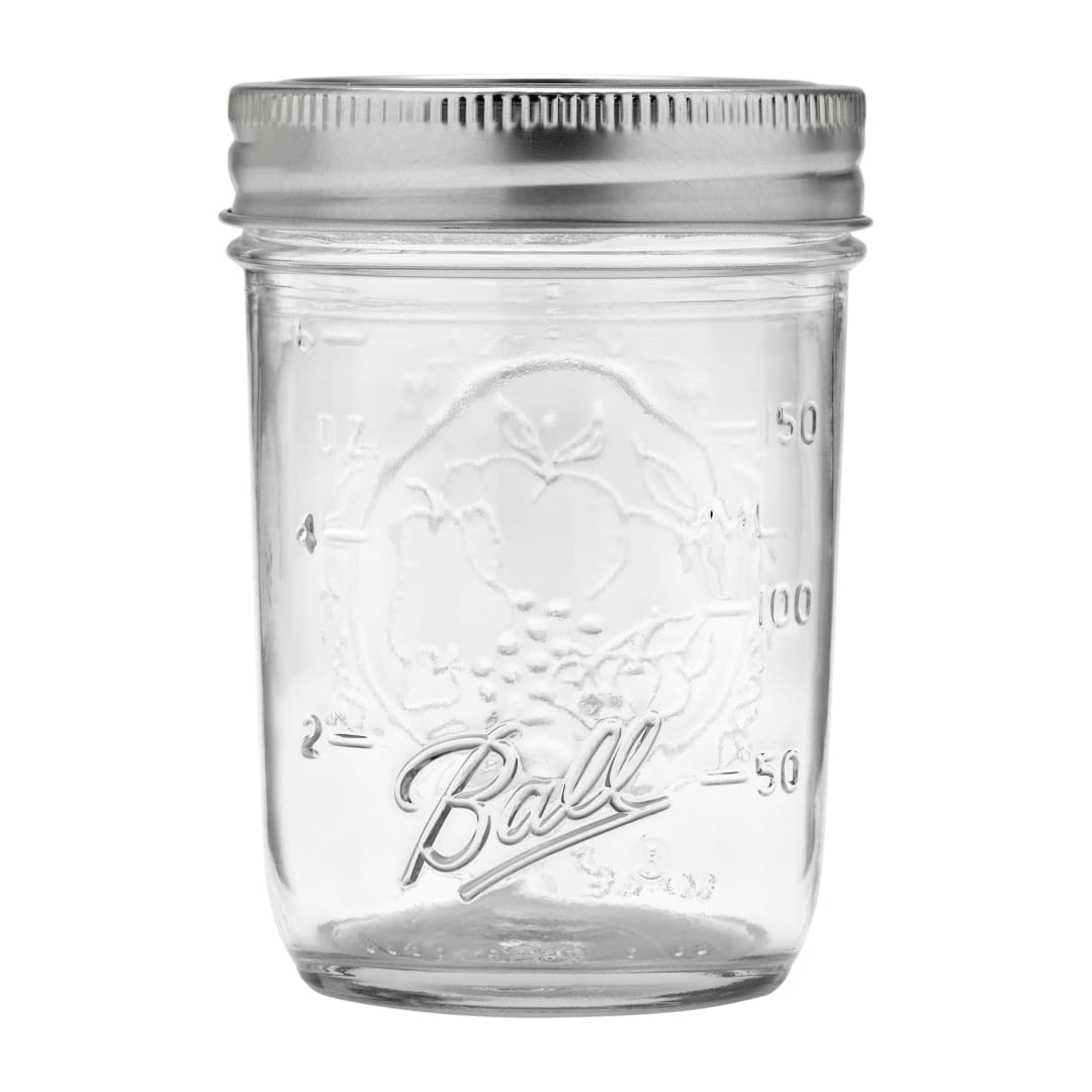 Ball Mason Jars with Lids & Bands, Regular Mouth, 236 mL (8 oz), 8 Pack