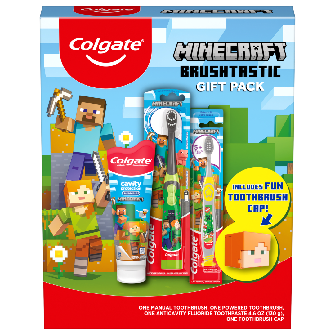 Colgate Kids Minecraft Toothbrush and Kids Toothpaste Gift Set