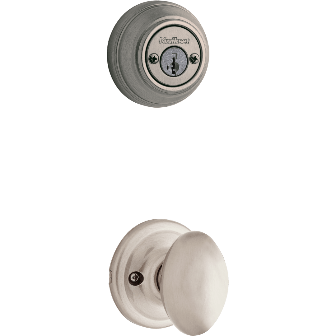 966 Double Cylinder Interior Pack w/Laurel Knob featuring SmartKey Security™ for Signature Series Handlesets in Satin Nickel