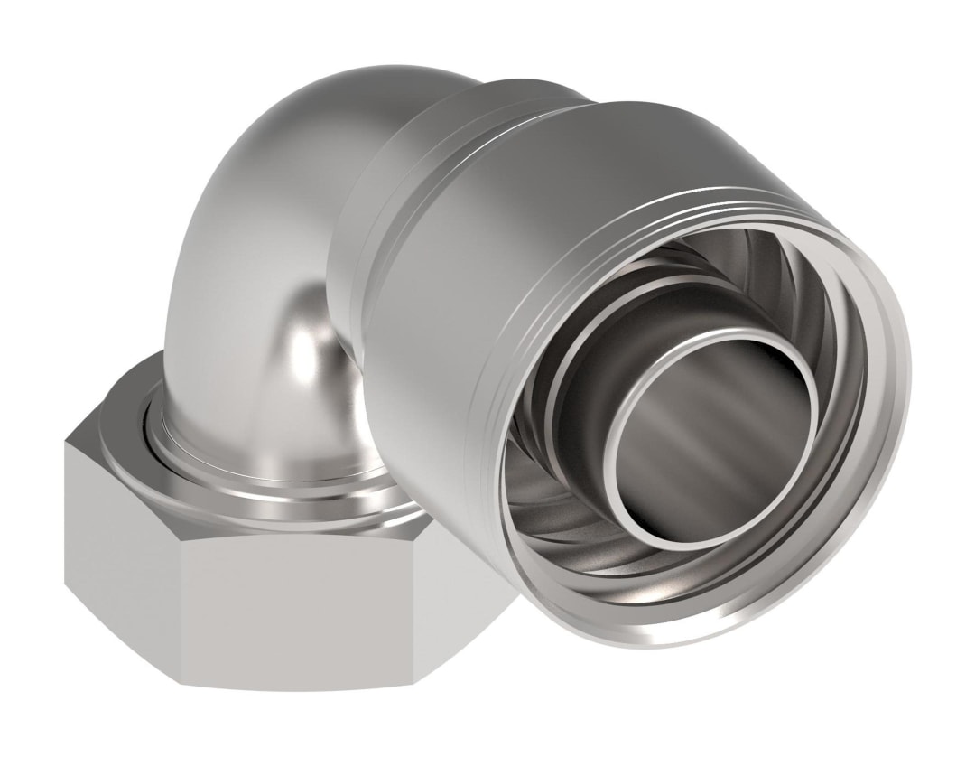 Aeroquip 1a Series Crimp Hose Fittings Female ORS Swivel 90° Elbow