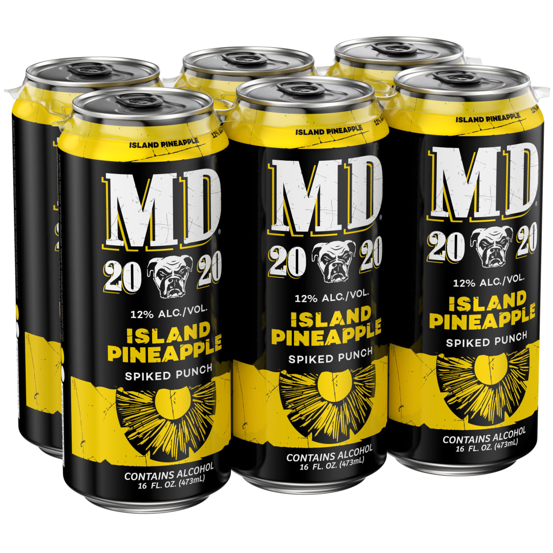 Md Spiked Punch Island Pineapple Beer 6, 16 fl oz Cans
