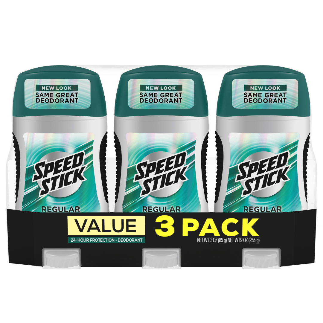 Speed Stick Men's Regular Deodorant, 3oz 3 Pack