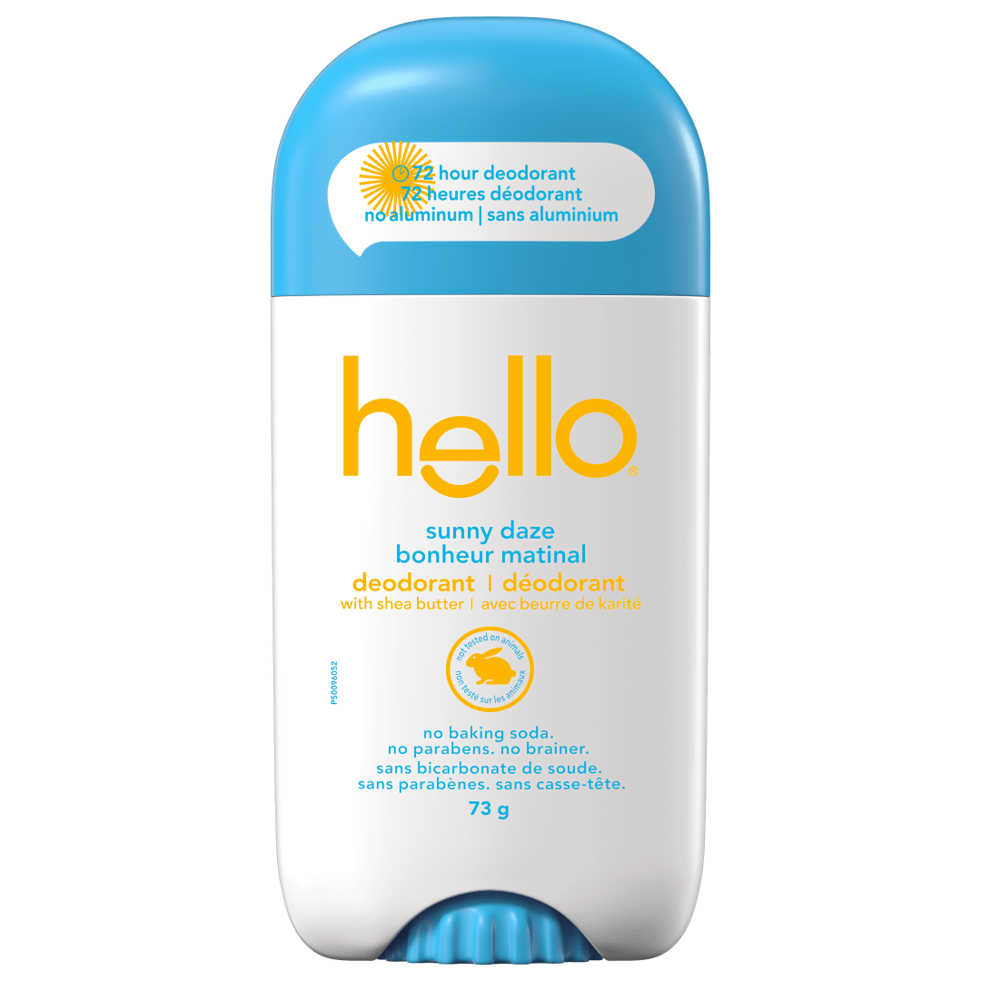 hello Sunny Daze Aluminum Free Deodorant for Women and Men with Shea Butter, 24-Hour Freshness, Baking Soda Free Deodorant, Dermatologically Tested, 73 grams Deodorant Stick