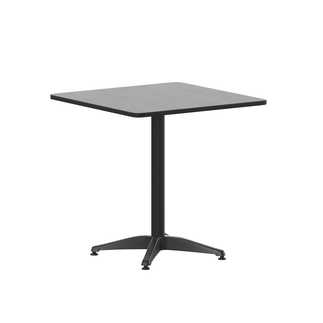 Mellie 27.5'' Black Square Metal Indoor-Outdoor Table with Base