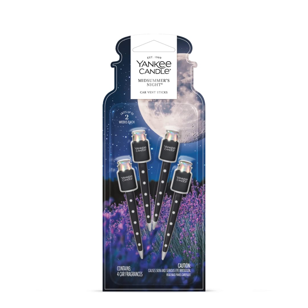 Yankee Candle Car Air Freshener Vent Sticks, Midsummers Night, 4 Count