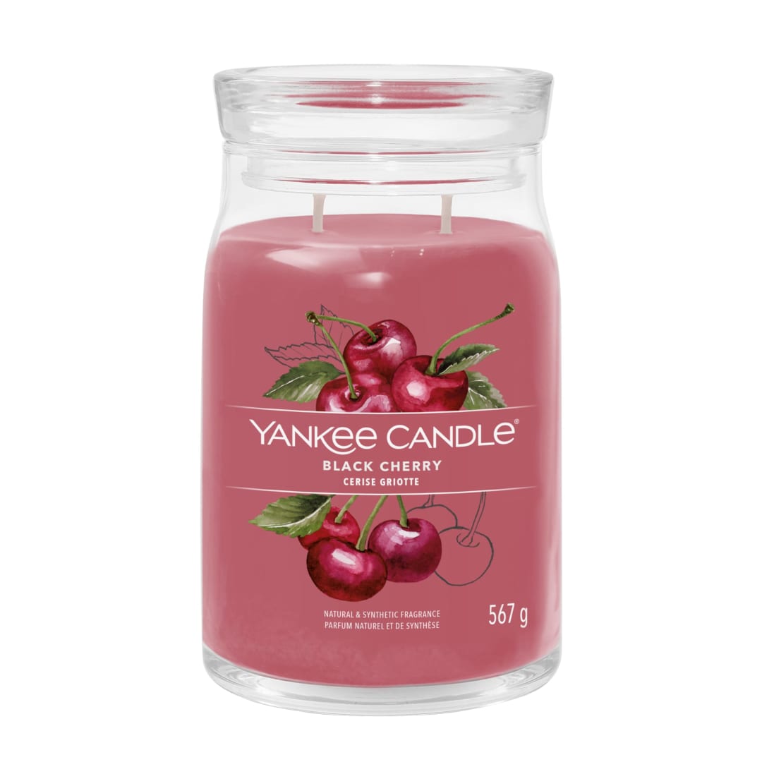Yankee Candle® Signature Scented Candle | Black Cherry Large Jar Candle with Double Wicks | Soy Wax Blend