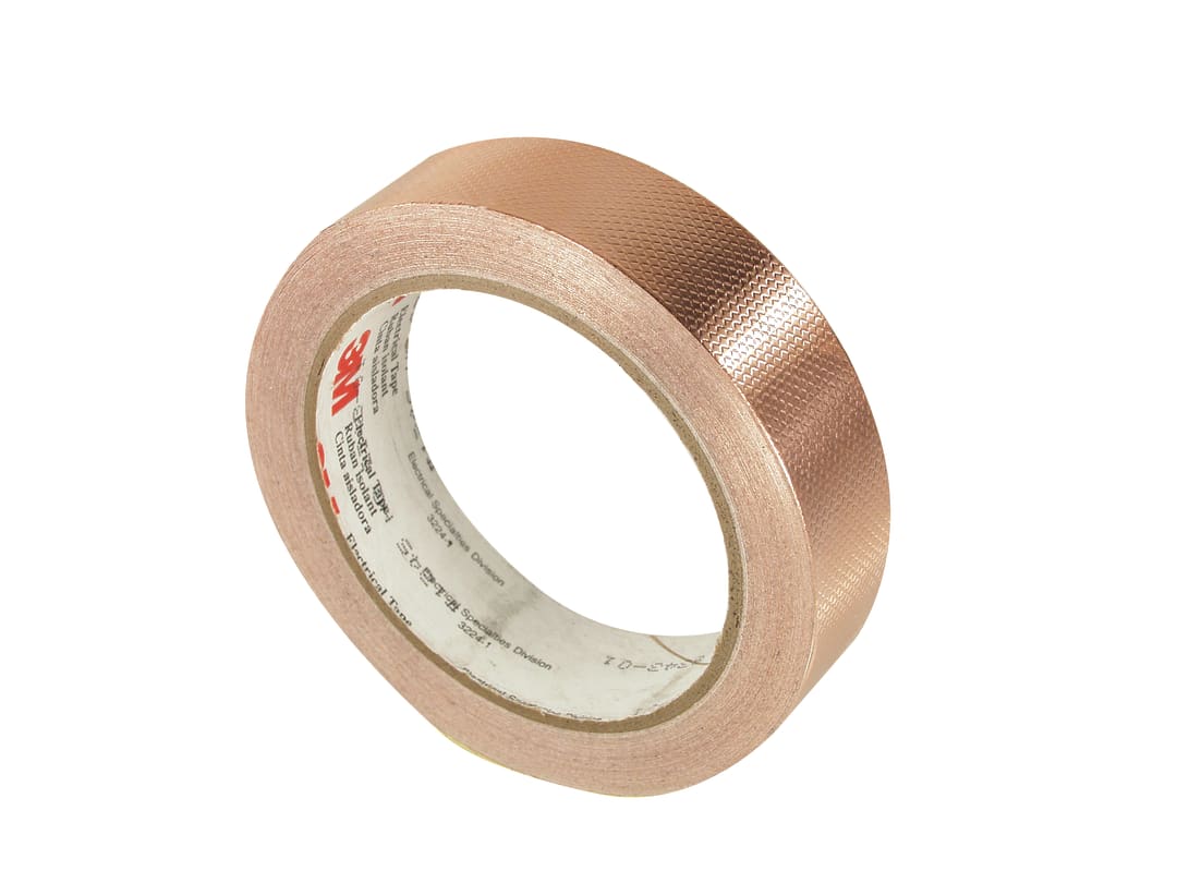 3M™ ET 1245 Kupferfolie, geprägt, mit nicht-leitfähigem Kleber, Kupfer, 584 mm x 16.5 m x 0.1 mm