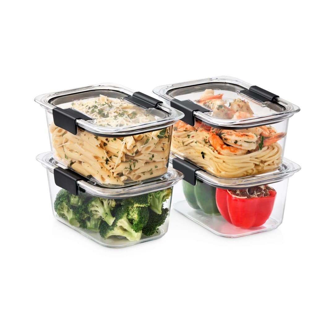 Rubbermaid Brilliance 4.7-Cup Rectangle Food Storage Containers, 4-Pack