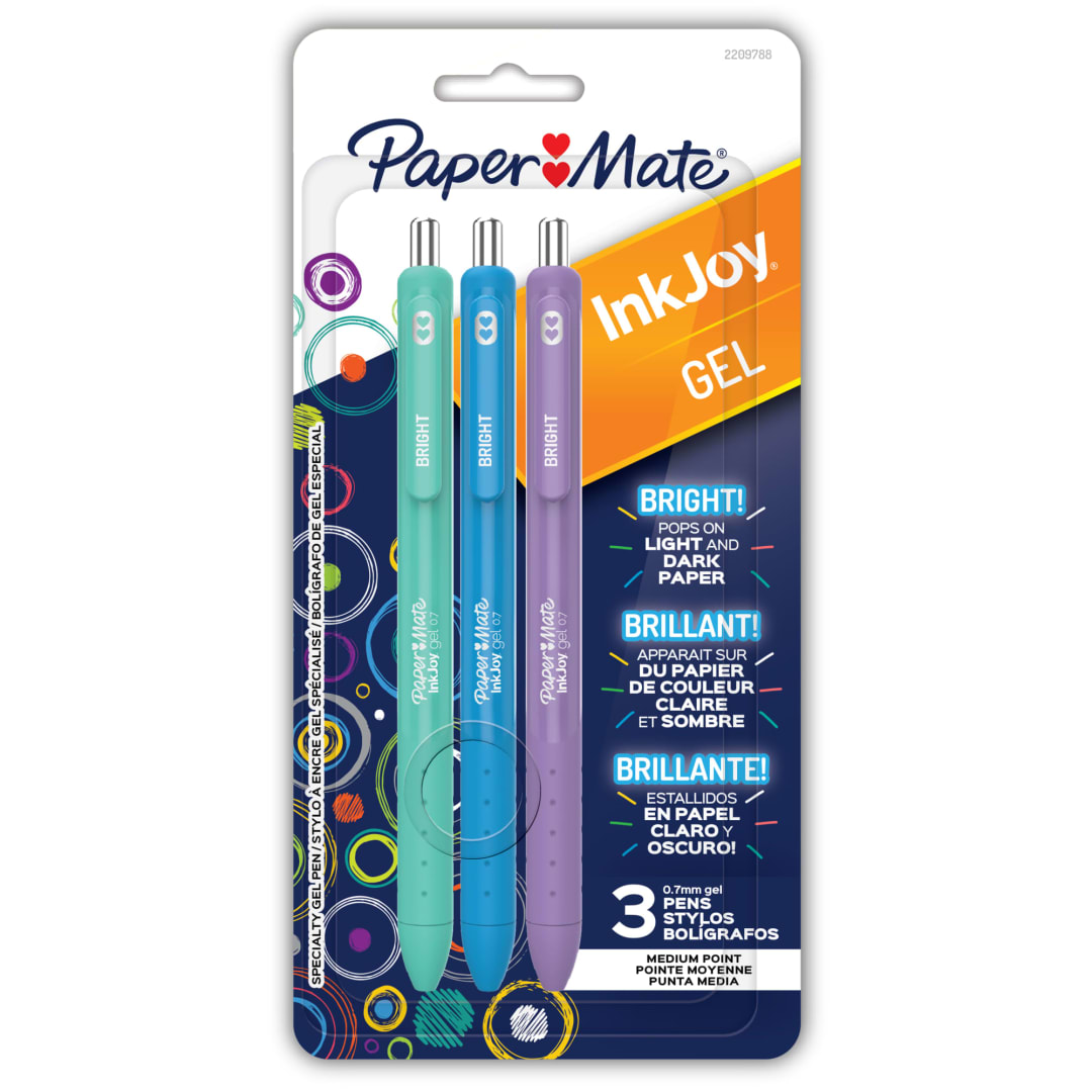 PM INKJOY GEL RT 0.7MM 3CT ASST REPACK