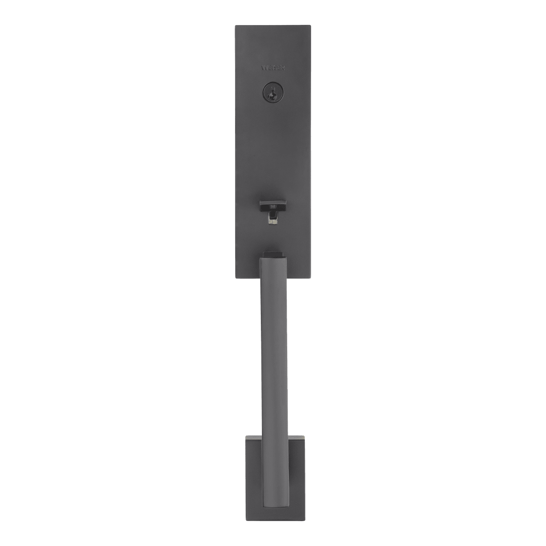 Vancouver Single Cylinder Exterior Only Handleset featuring SmartKey Security™ in Matte Black