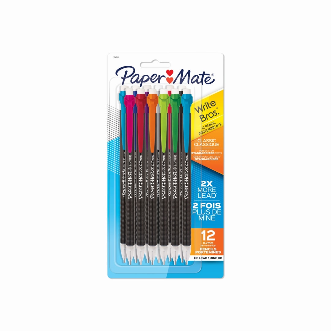 Paper Mate® Mechanical Pencils, Write Bros. Classic #2 Pencil, Great for Standardized Testing, 0.7mm, 12 Count