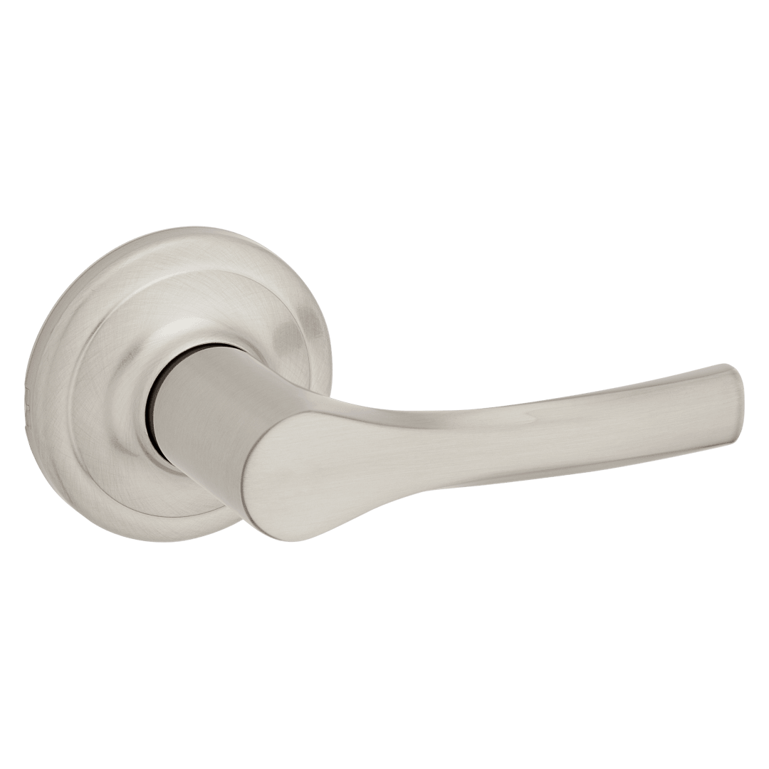 Henley Hall/Closet Door Lever with Round Rosette in Satin Nickel
