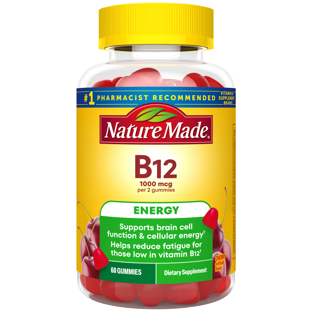 Nature Made Energy B12 1000 mcg Per Serving, Dietary Supplement for Energy Metabolism Support, 60 Gummies, 30 Day Supply