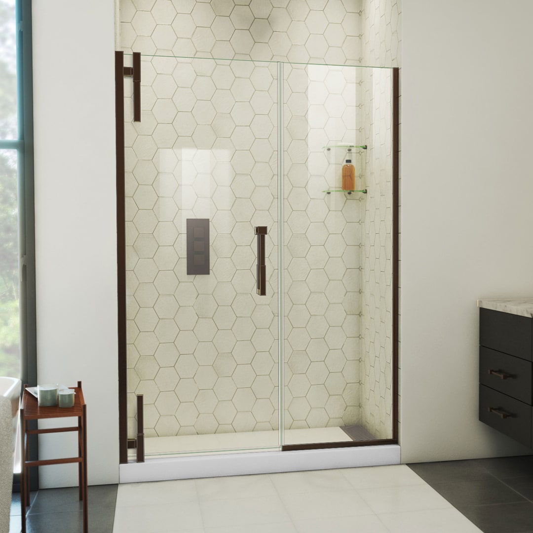DreamLine Ascend 52 - 53 inch W x 72 inch H Frameless Pivot Shower Door in Oil Rubbed Bronze