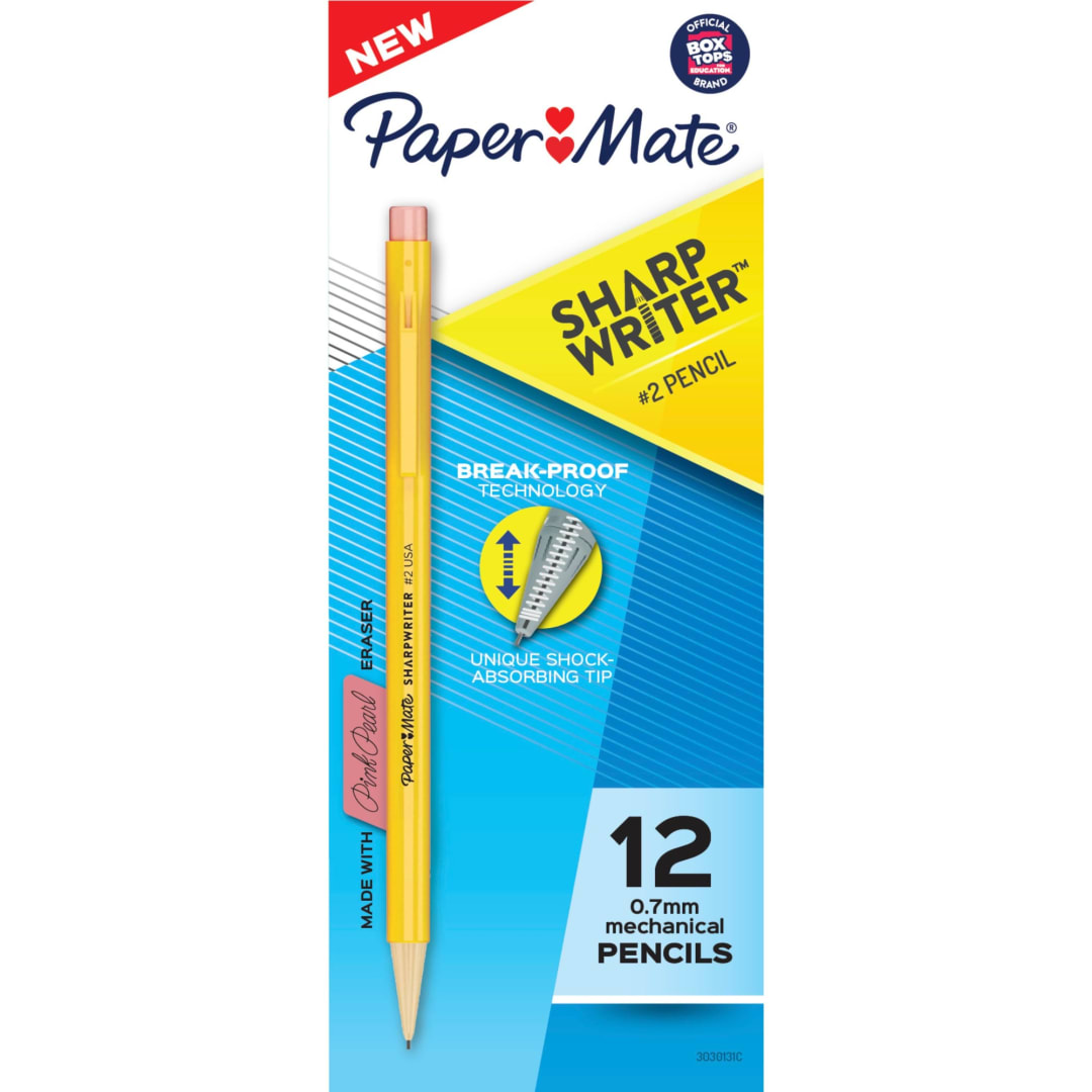 Paper Mate® SharpWriter Mechanical Pencils, 0.7 mm HB #2 Lead, 12 Count