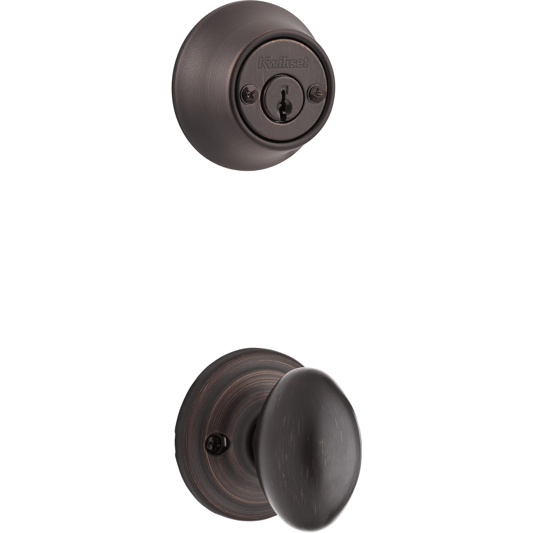 605 Double Cylinder Interior Pack w/Laurel Knob for Kwikset Series Handlesets in Venetian Bronze