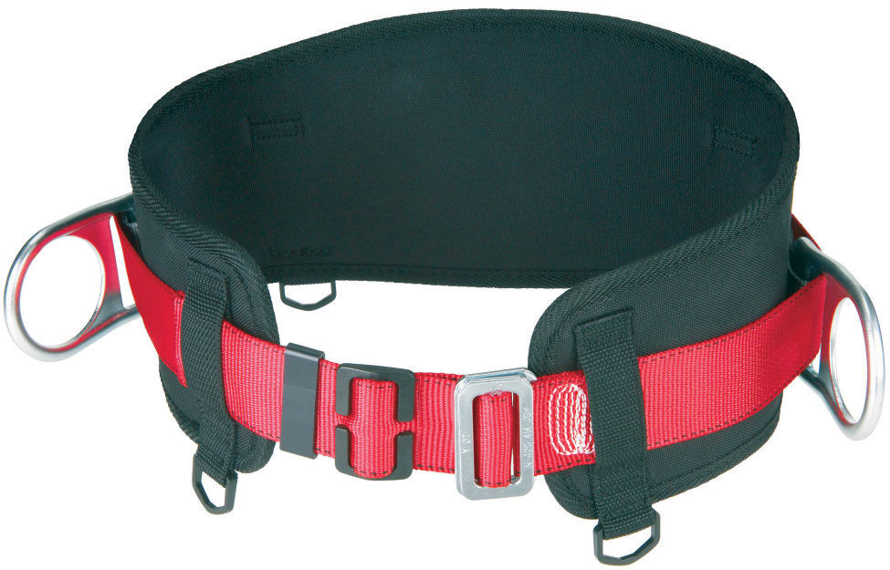 3M™ Protecta® Pass-Thru Buckle Positioning Belt with Hip Pad, Tool Loop, Red, Medium/Large, AB028135