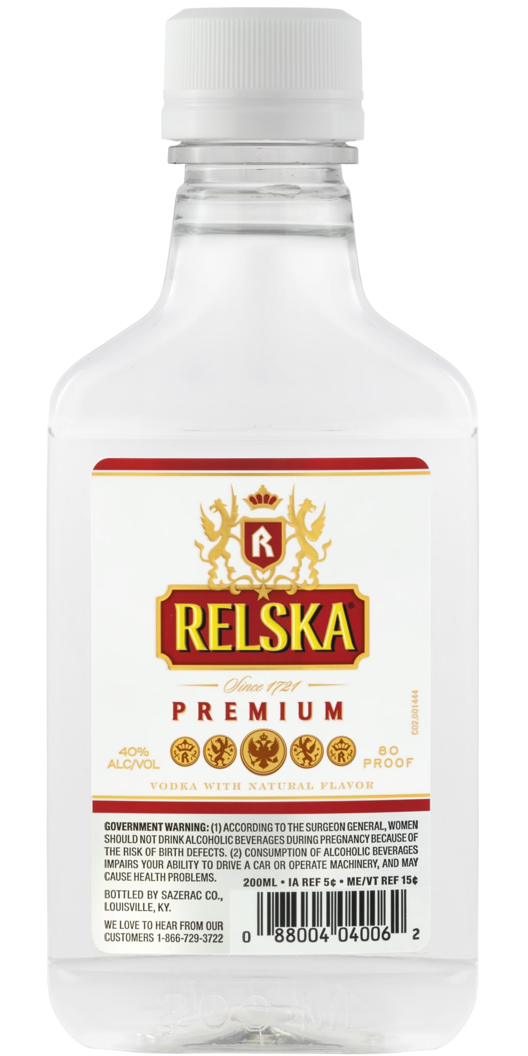 Relska Vodka 200ml Plastic Bottle 80 Proof