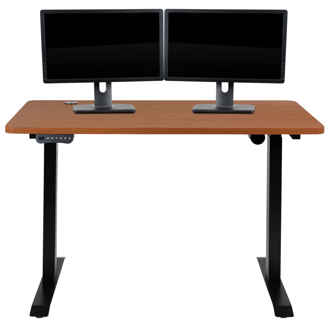 Tanner Electric Height Adjustable Standing Desk - Table Top 48" Wide - 24" Deep (Mahogany)