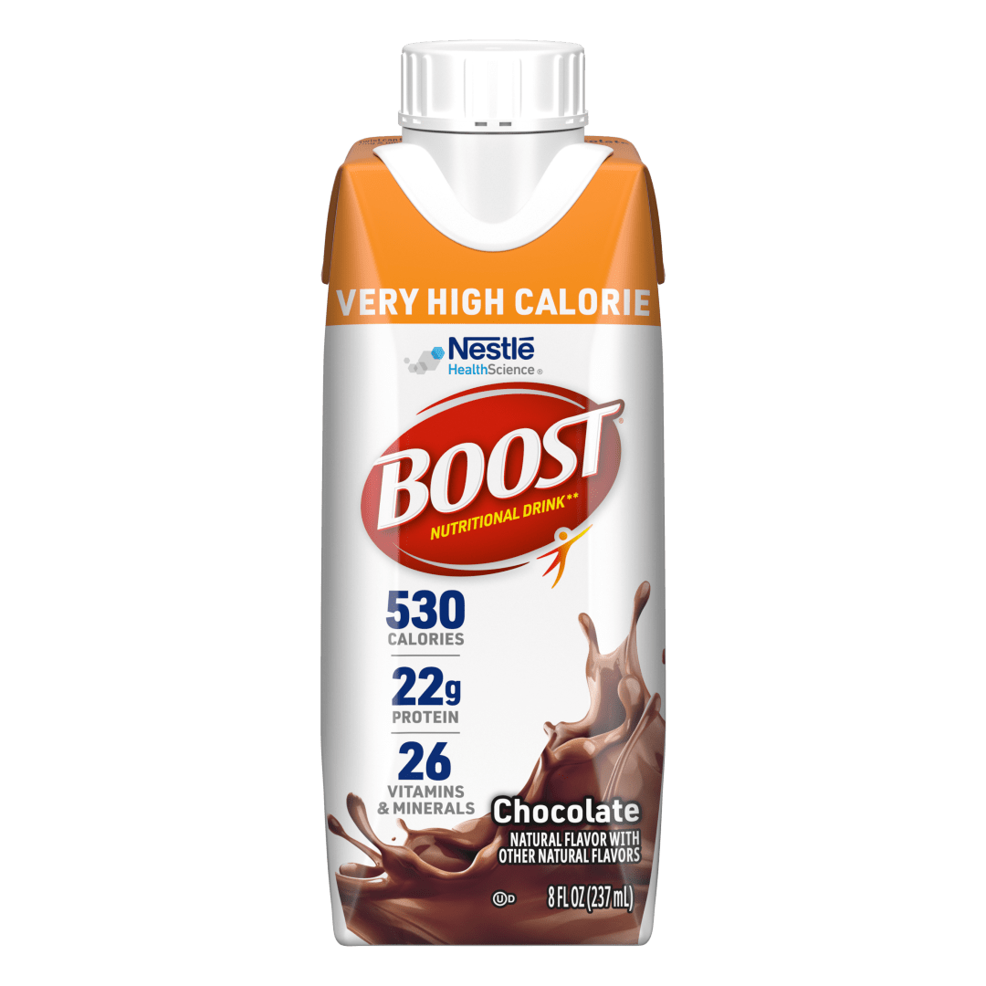 BOOST Very High Calorie Nutritional Drink - Helps Weight Gain & Maintenance - Chocolate - 8 fl oz (Pack of 24)