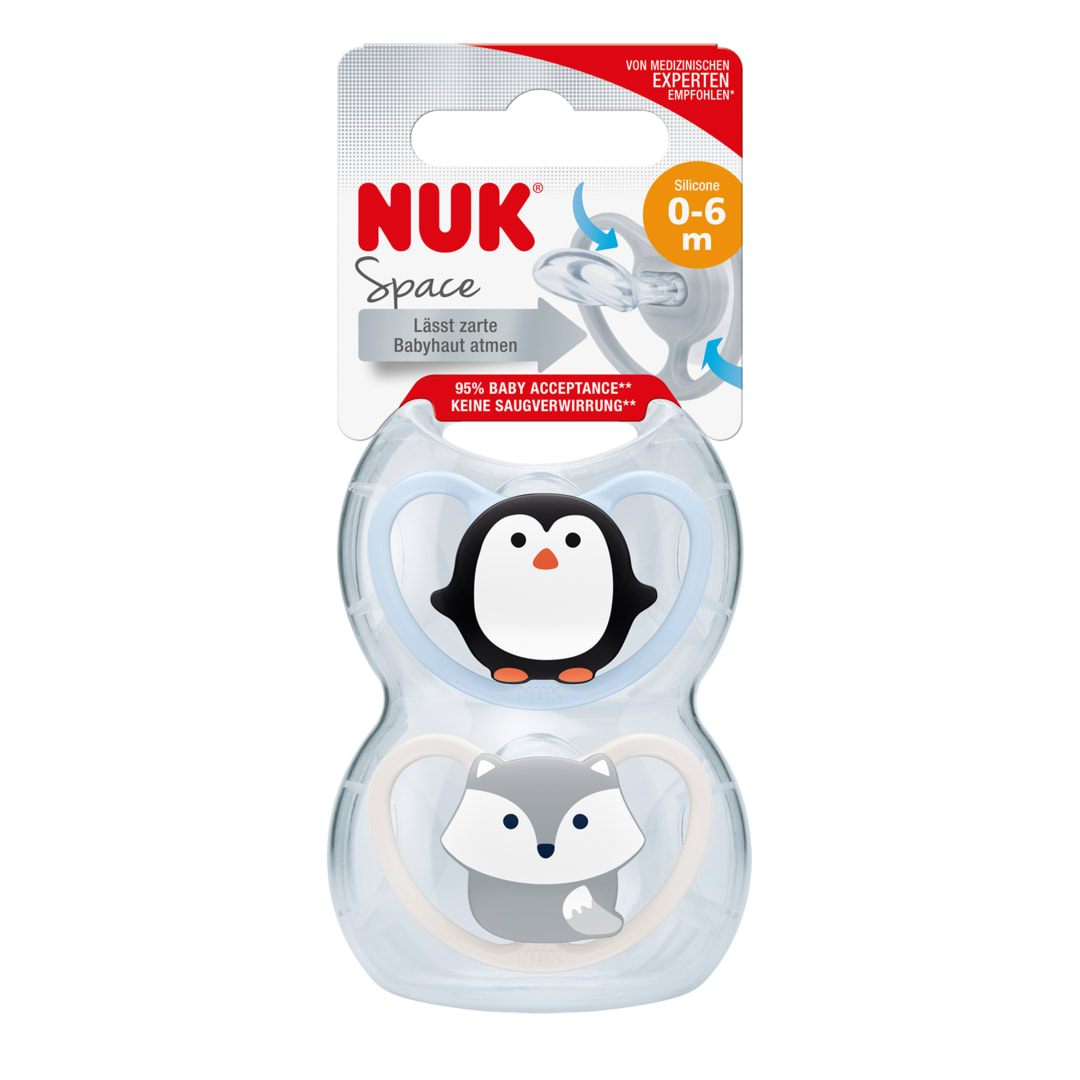 NUK SPACE SOOTHER 0-6M SIL 2/BOX