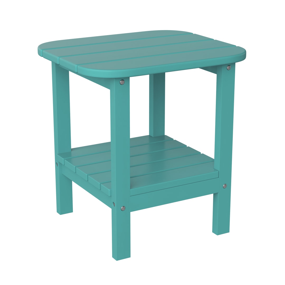 Newport HDPE 2-Tier Adirondack Side Table - All-Weather - Indoor/Outdoor Blue