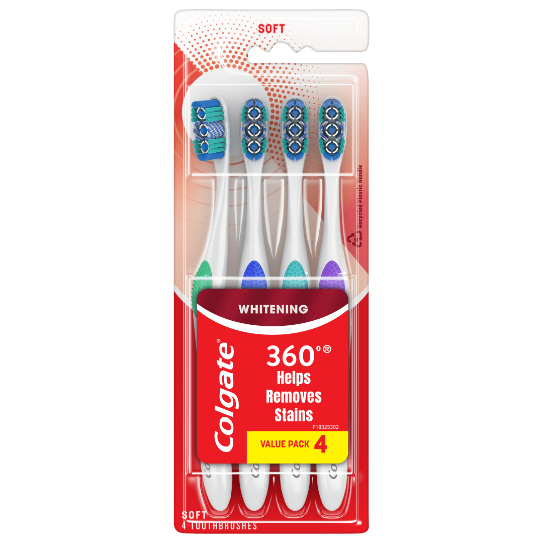Colgate 360 Optic White soft Whitening Toothbrush, for adults 4pk