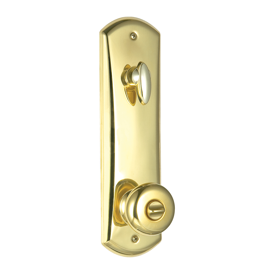 Hancock Deadlatch Interconnect Keyed Entry UL Knob featuring SmartKey Security™ in Polished Brass