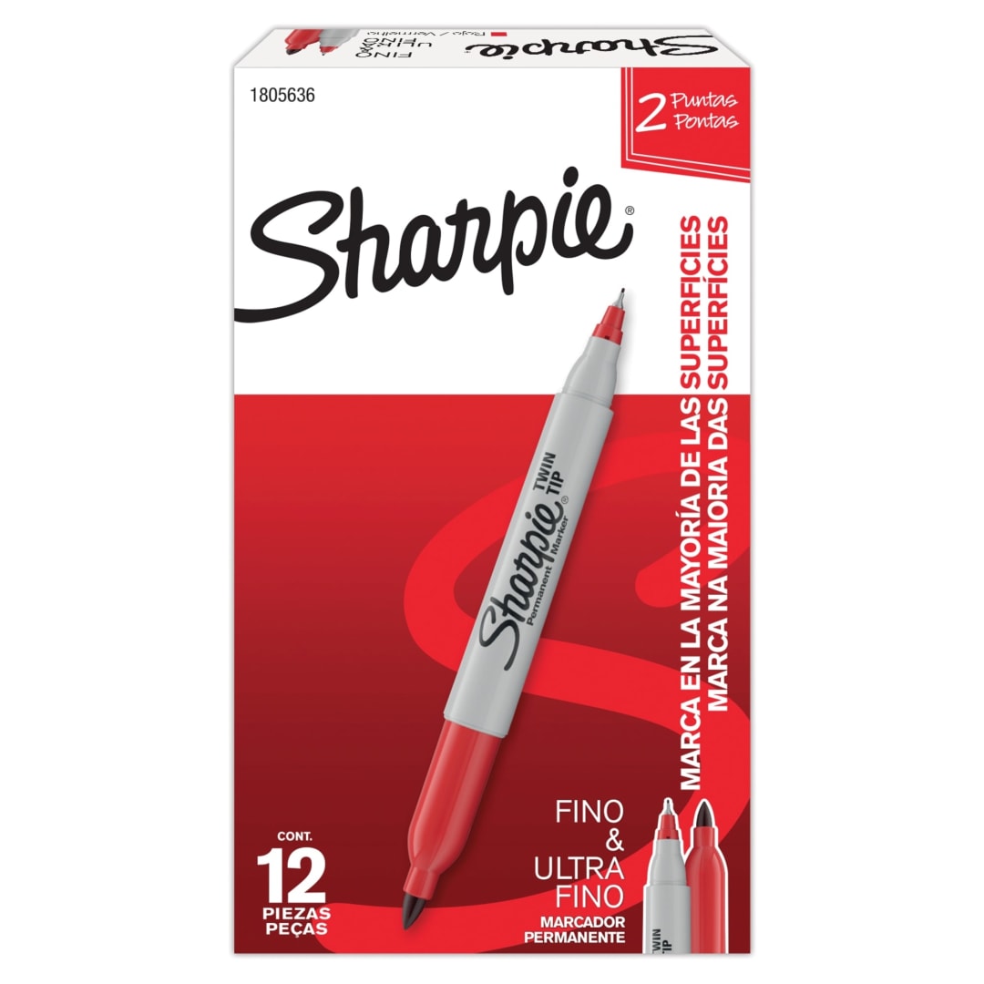 LA PM SHARPIE TWIN TIP RED OS 12