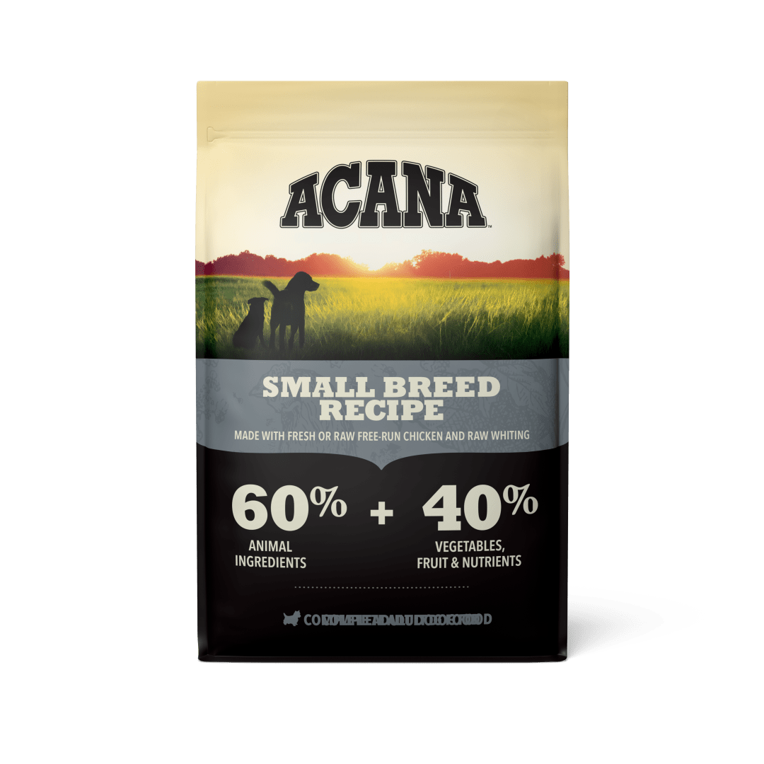 ACANA Small Breed Recipe Complete Adult Dog Food made with chicken and whiting