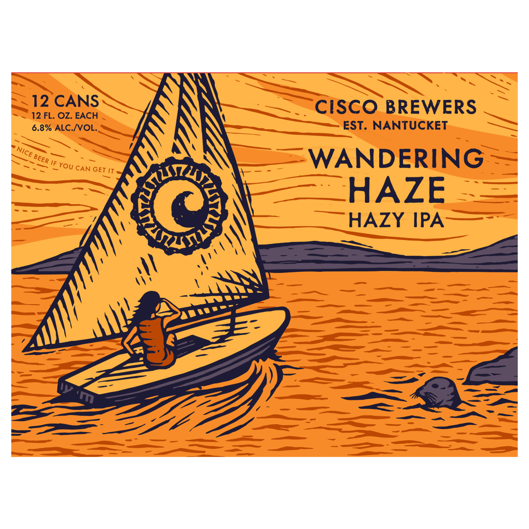 Cisco Brewers Wandering Haze Hazy IPA, 12 Pack Beer, 12 fl. Oz. Cans, 6.8% ABV