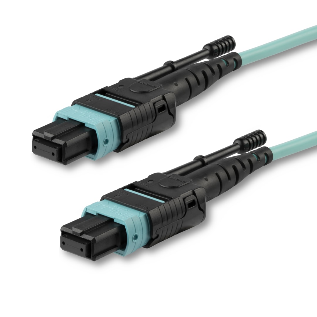 3m MTP MPO 12 Fiber 40G OM3 Multi Mode 50 125 Aqua Plen