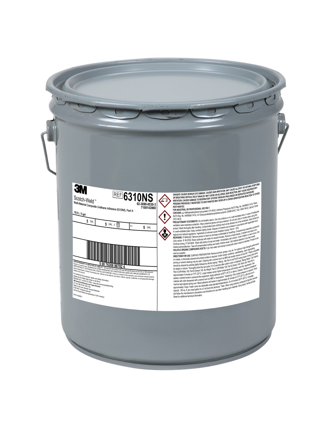 3M™ Scotch-Weld™ Kompozit Üretan Yapıştırıcı DP6310NS, Yeşil, Part A, 18.9 L