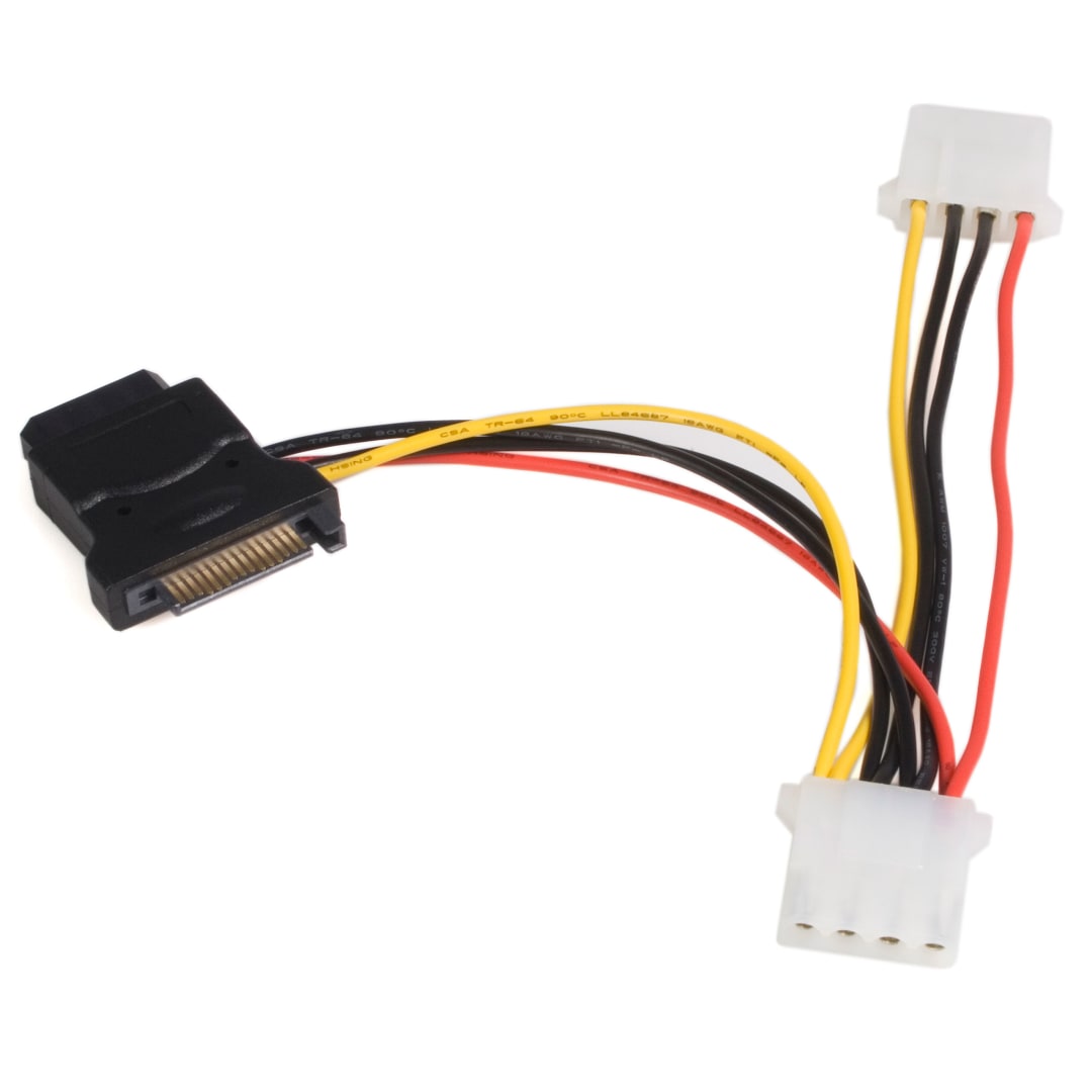 LP4 to SATA 15 Pin Power Adapter F M with 2 LP4