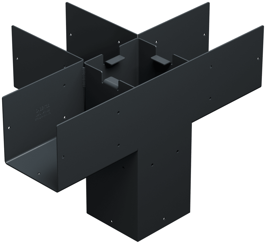 Simpson Strong-Tie SAGE-T66-KT1 Outdoor Accents® Sage System™ Black Powder-Coated Middle-T Connector for 6x6 with Screws (Pack of 18)