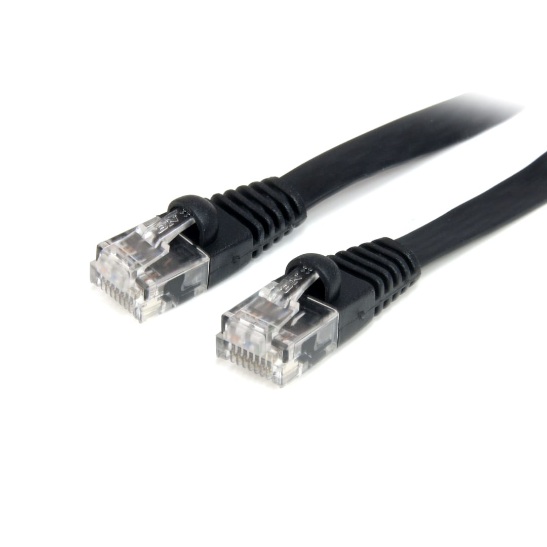 3 ft Black Flat Cat 5e Patch Cable