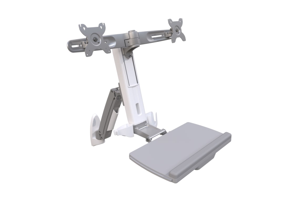 Wall-mount Sit-stand - Dual Monitor