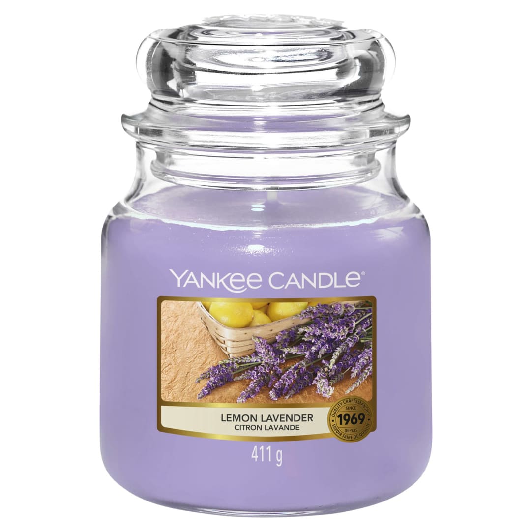 Yankee Candle® Scented Candle | Lemon Lavender Medium Jar Candle| Long Burning Candles: up to 75 Hours | Gifts for Women