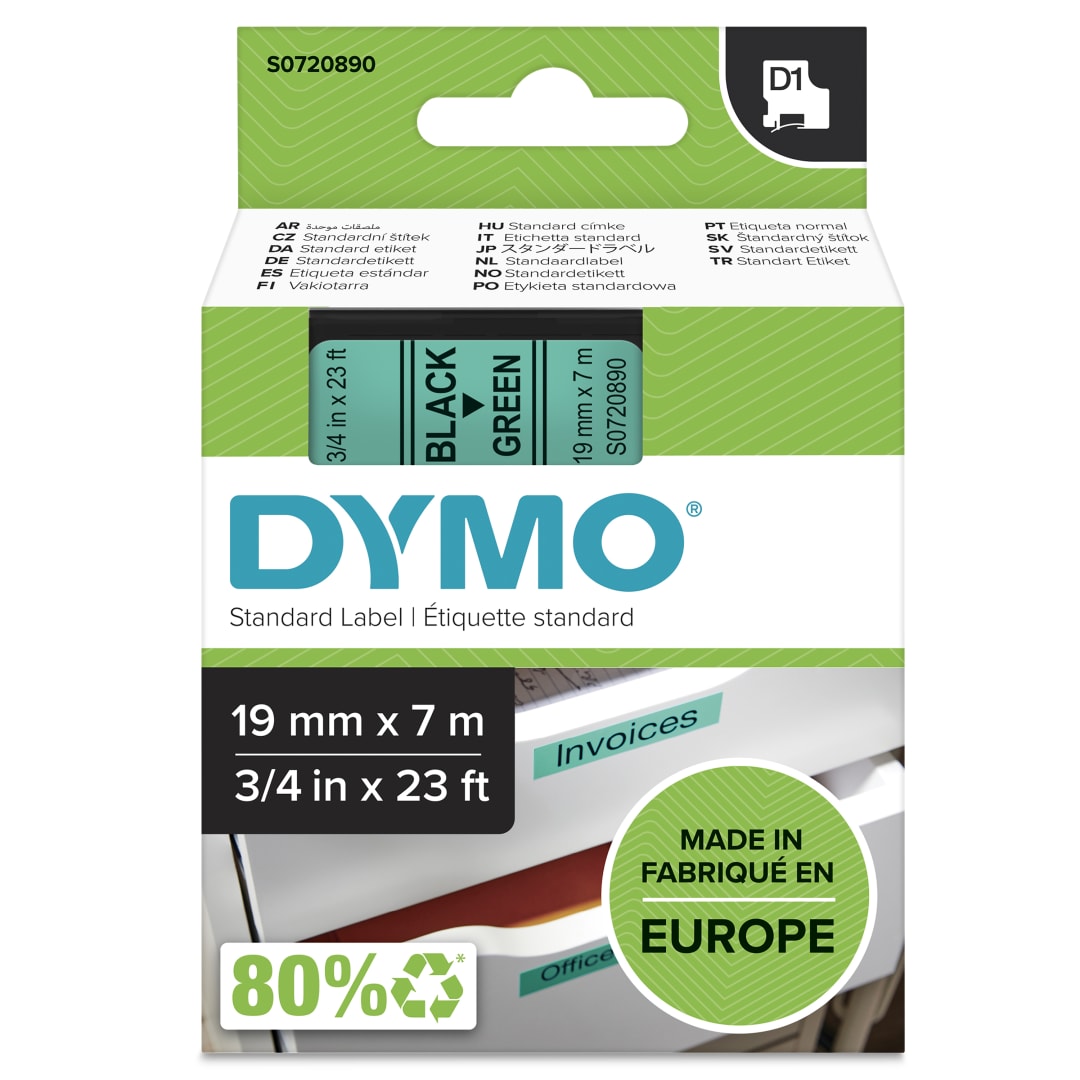 DY D1 19MMX7M BLK/GRN TAPE EU/ANZ