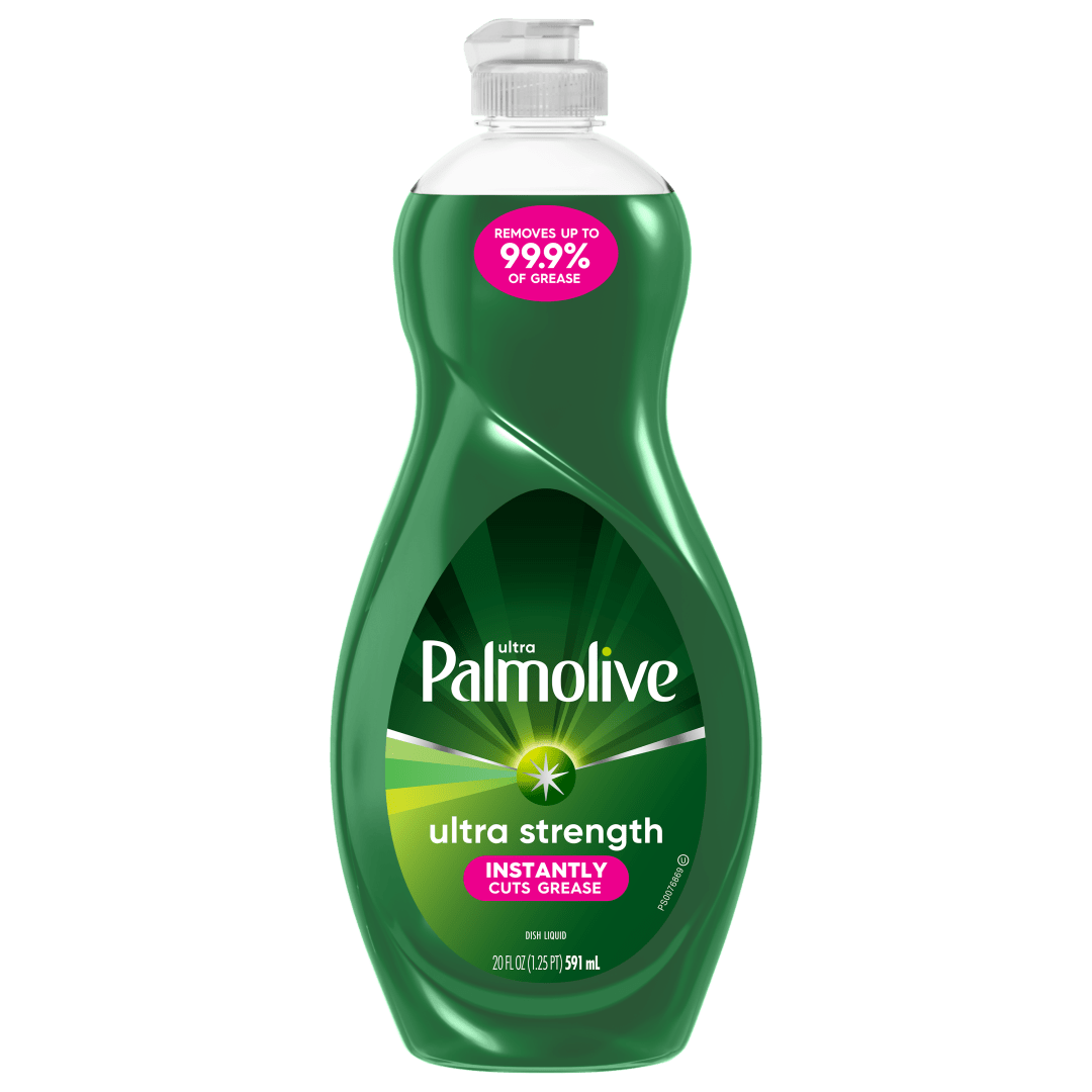 Palmolive Ultra Strength Liquid Dish Soap, Cuts Grease and Grime, No Soaking Needed, Powerful on Plastics, Dishwashing Liquid, 20 fl oz Bottle