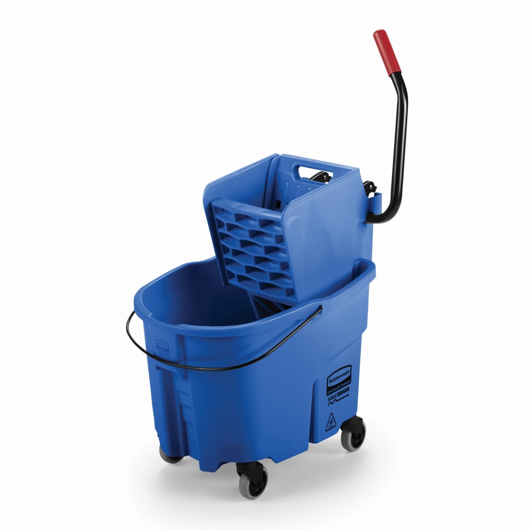 Rubbermaid Commercial Products WaveBrake® 35-Quart Side Press Bucket and Wringer, Blue