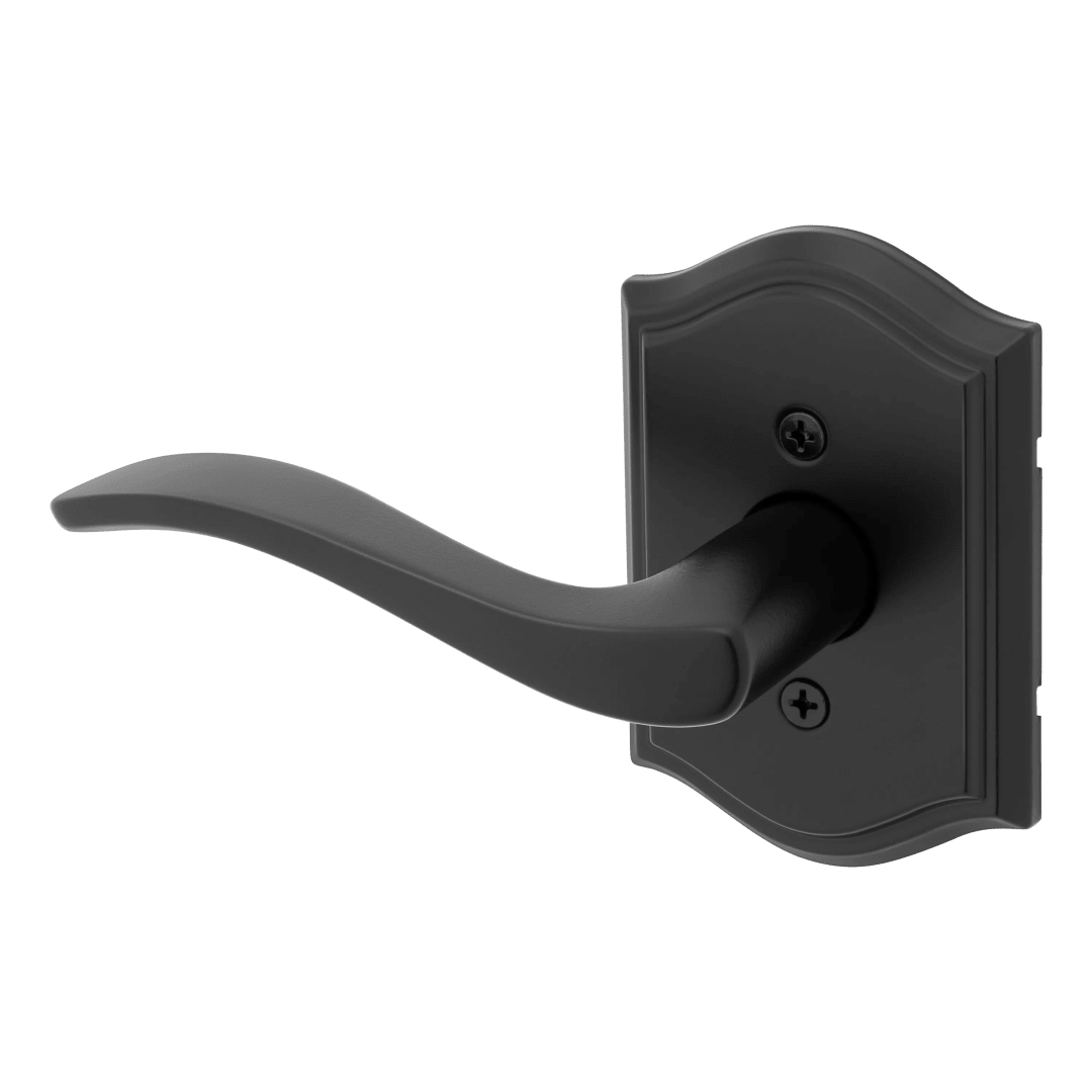Sedona Arched Half Dummy Left Hand Door Lever in Matte Black