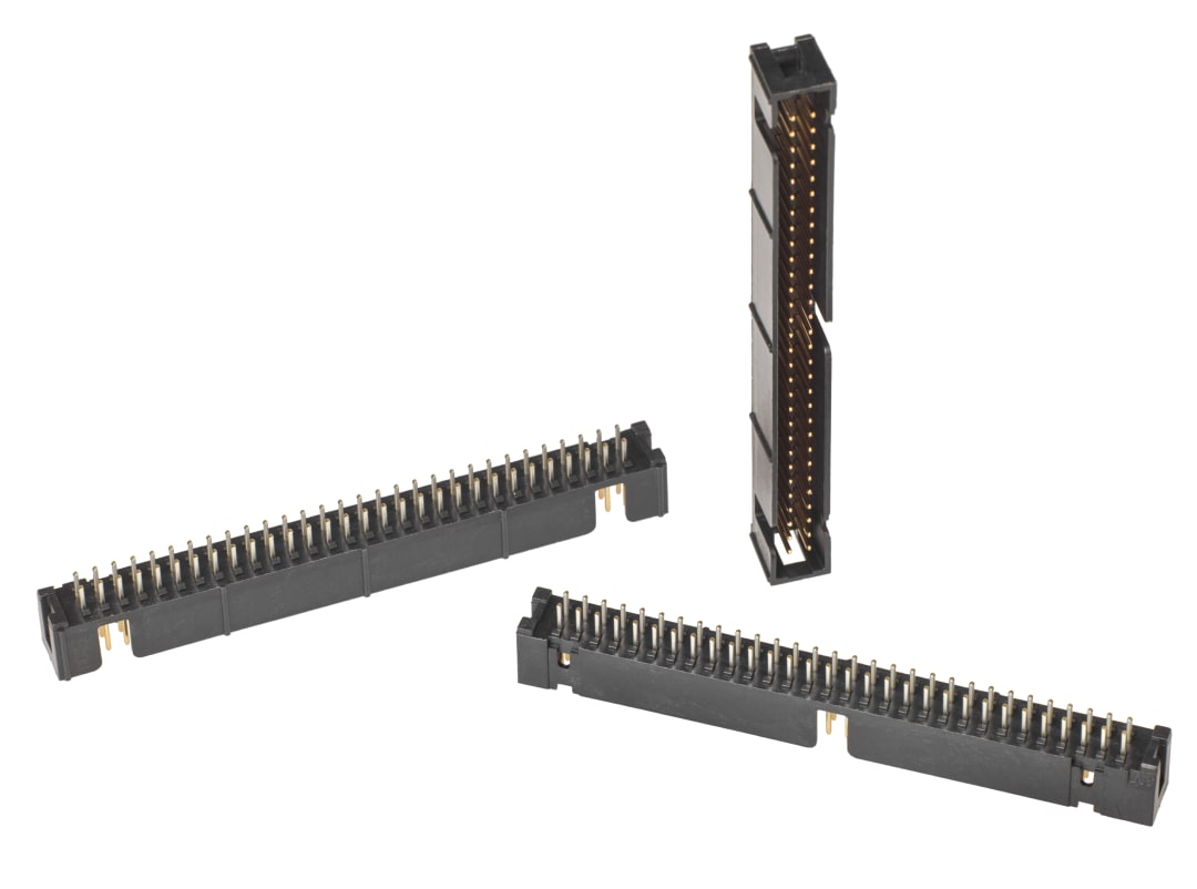 3M™ N2564-6002 RB, Wannenstiftstecker, Low Profile, 180° gerade, 64-polig, 2500 Serie, 2,54 mm, 0,76 µm Au, Schwarz