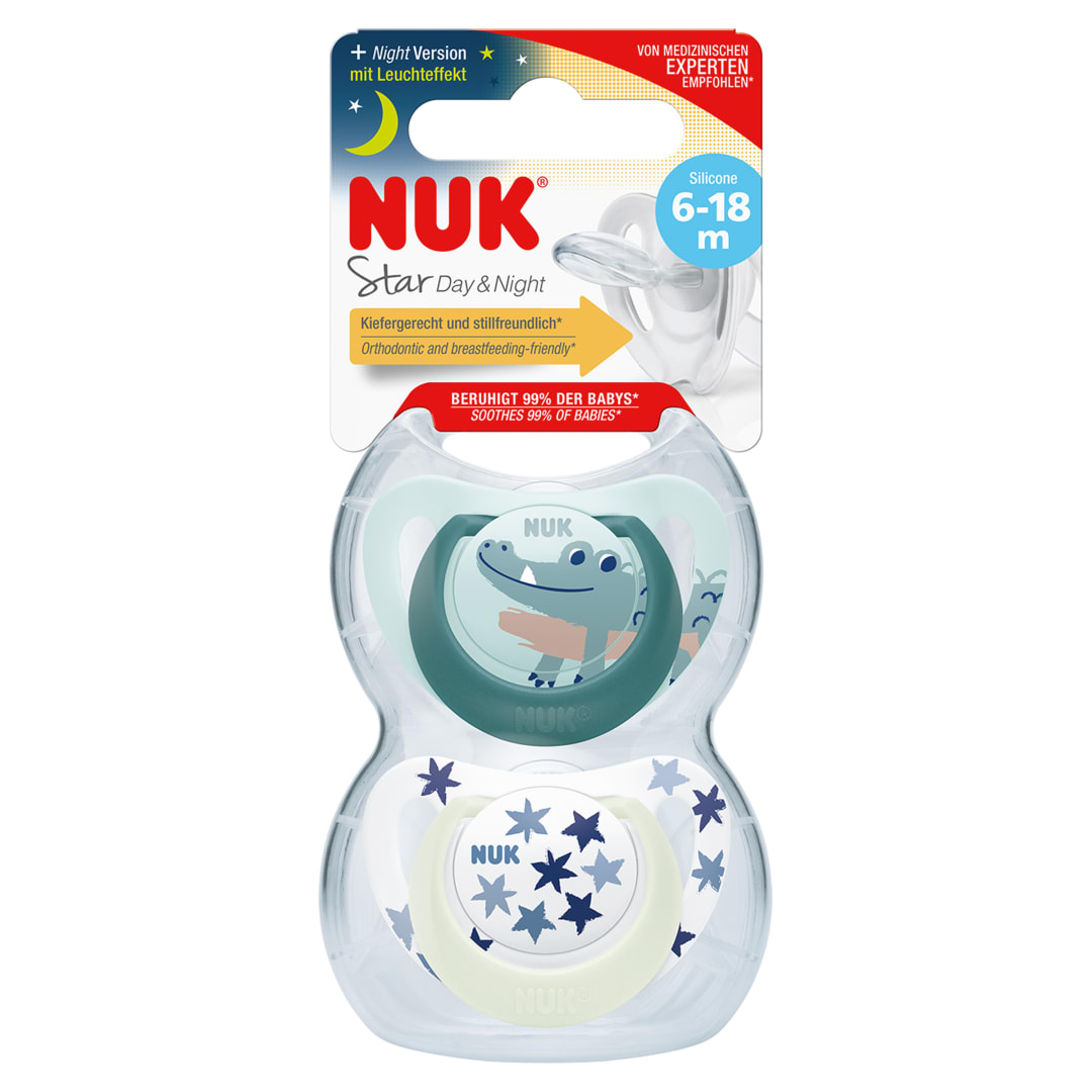 NUK STAR NIGHT SI SOOTHER SIZE 2 2/BOX