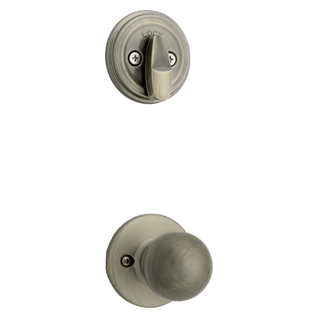966 Single Cylinder Interior Pack w/ Polo Knob for Signature Series Handlesets in Antique Brass
