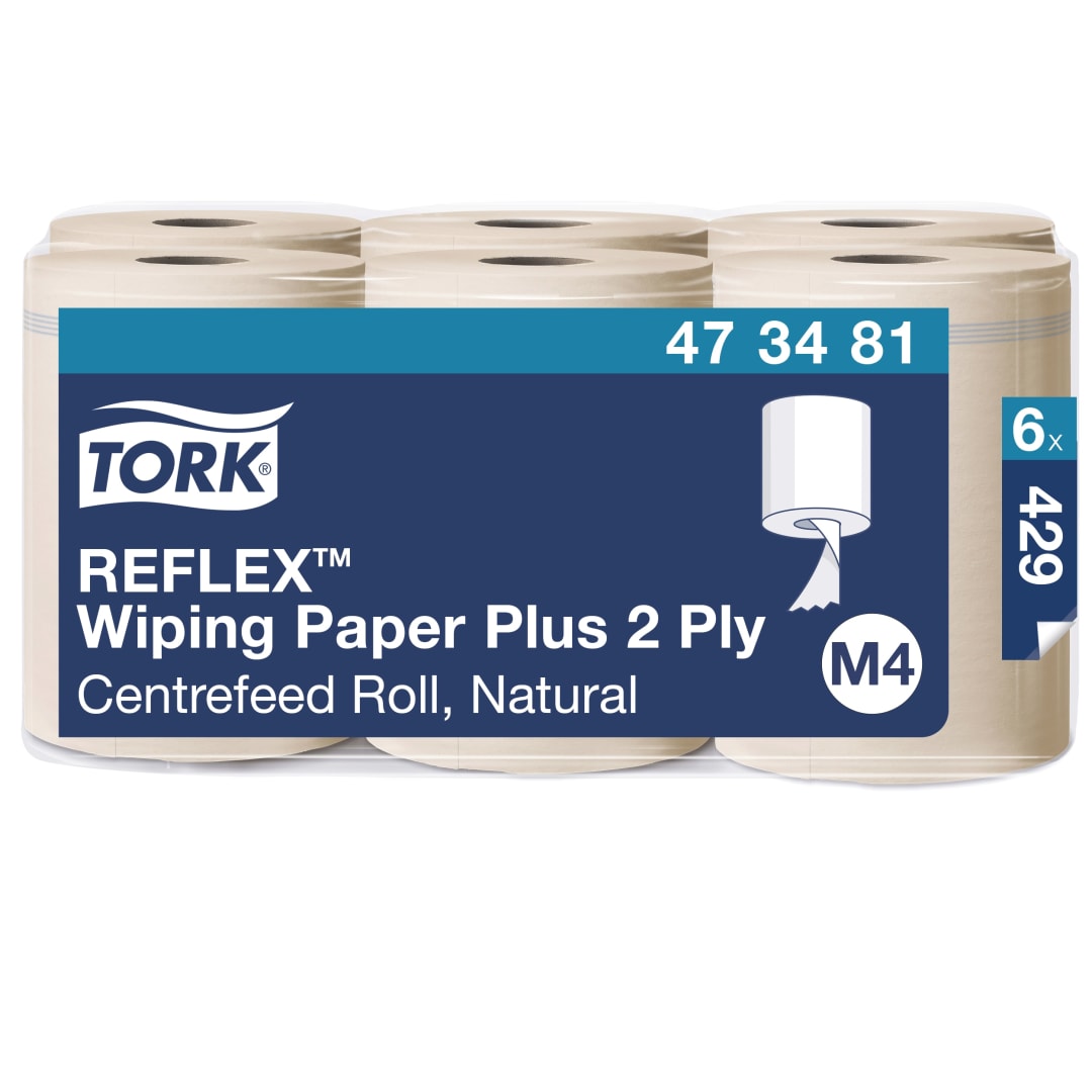 Tork Reflex Natural Wiping Paper Plus, 2 ply, M4