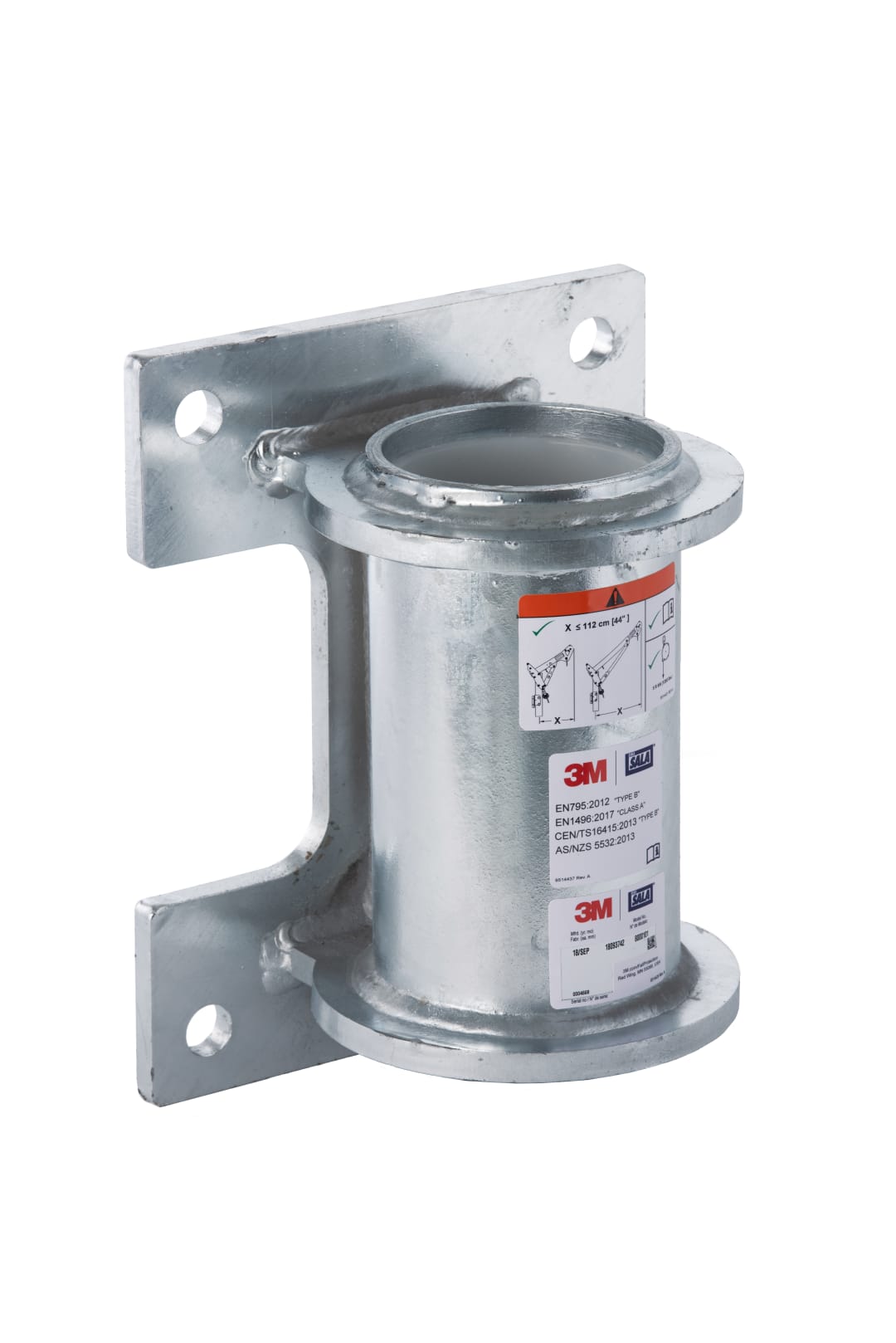 3M™ DBI-SALA® Kapalı Alan, Duvara Monte Taban, Yüksek Kapasite, Galvanize, 8000101