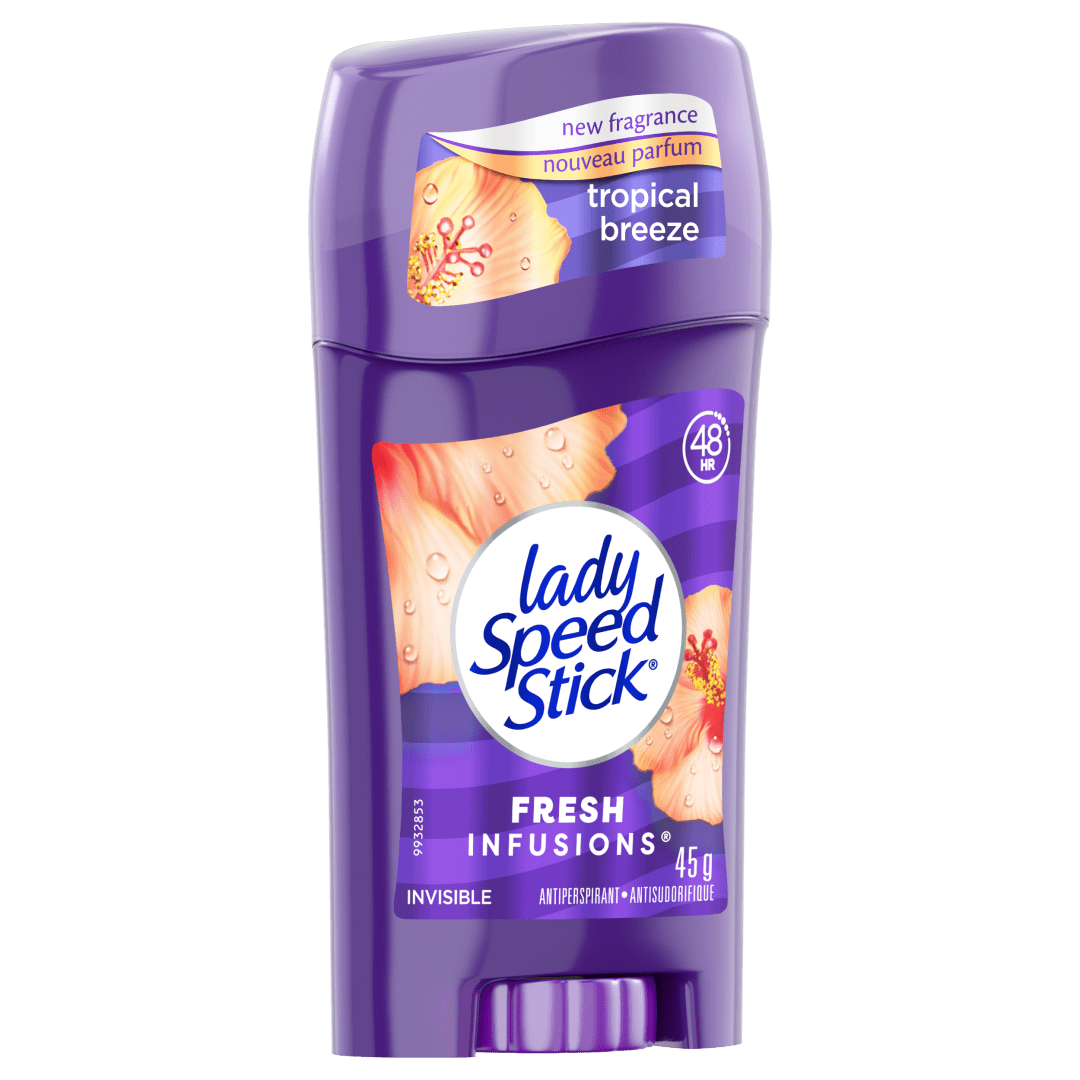 Lady Speed Stick Antiperspirant Deodorant, Fresh Infusions, Tropical Breeze, 45g
