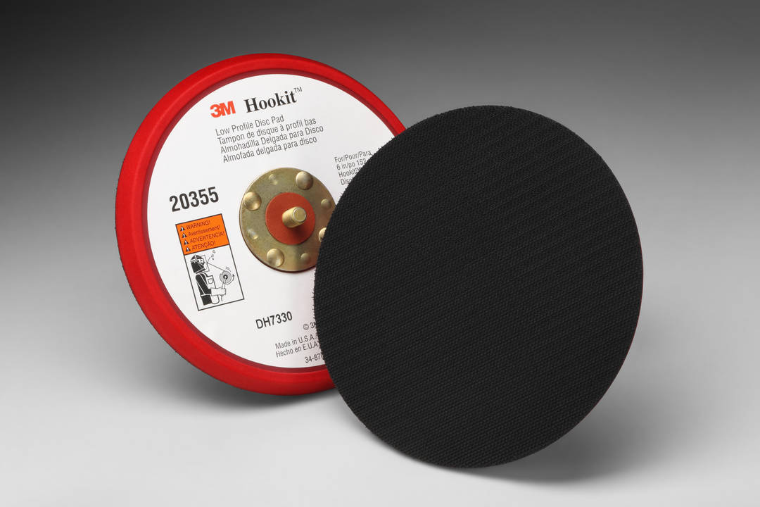 Suporte de Baixo Perfil 3M™ Hookit™ – Diâmetro de 152 mm, Sem furo, Rosca externa de 5/16" -24, PN20355